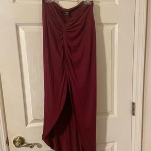 SHEIN burgundy maxi with high slit